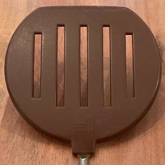 Vintage Ekco Brown & Cream Nylon Keyhole Set | Round & Rectangle Spatulas+Spoon - Picture 10 of 16